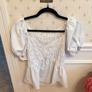 Love Riche White Puff Sleeve Blouse
